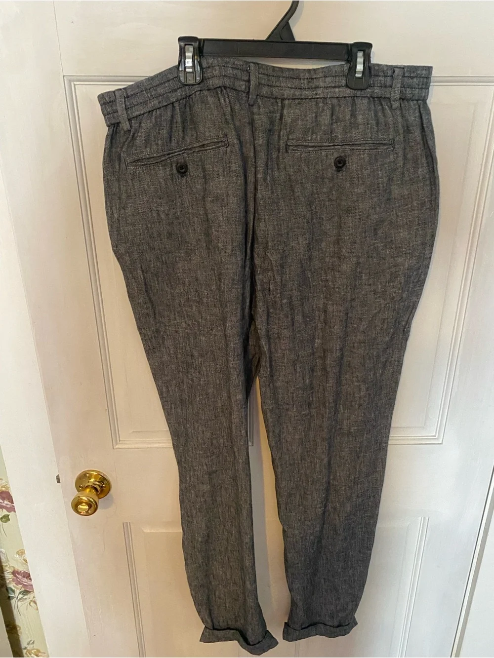 Banana Republic Slate Gray Linen-Blend Trousers